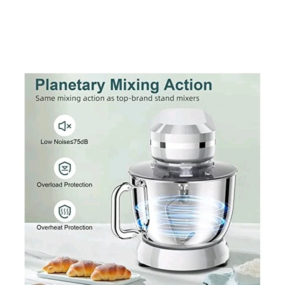 Howork 7Qt Stand Mixer SM-1510 10-Speed Tilt-Head Electric Food Mixer Silver